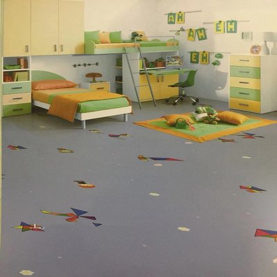 台宝pvc儿童地胶 七巧板 幼儿园卡通地板 台宝儿童地板